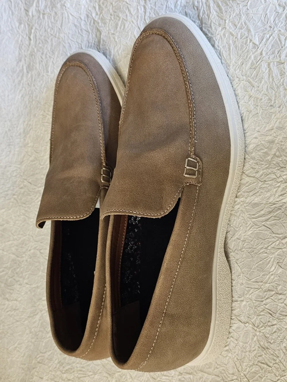 Steve Madden luxxlo mens suede slip on moc toe loafers 10 ortholite new comfort